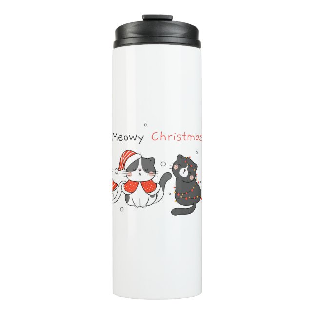 ¡Navidades de Meowmy! Botella térmica (Anverso)