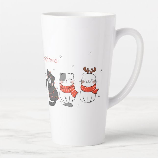 ¡Navidades de Meowmy! Taza de café latte (Derecha)