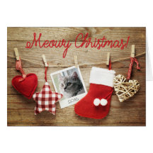 Navidades de Meowy, plantilla de fotos. Tarjeta