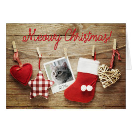Navidades de Meowy, plantilla de fotos. Tarjeta