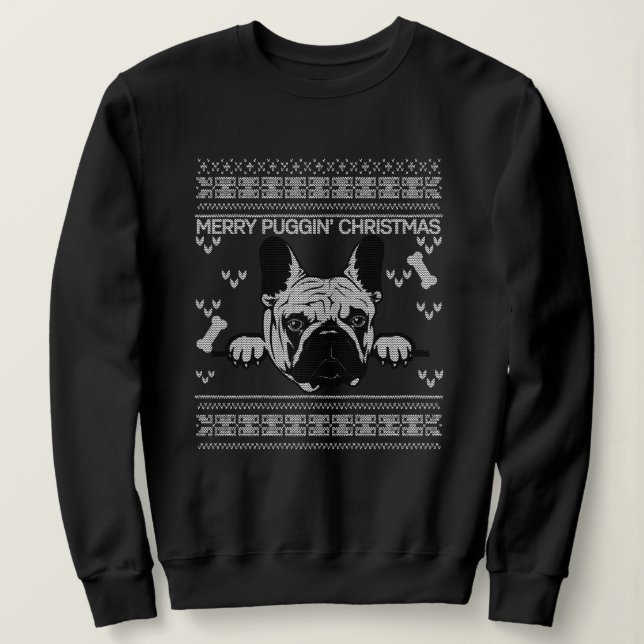 Navidades de Merry Puggin Sweater (Anverso del diseño)