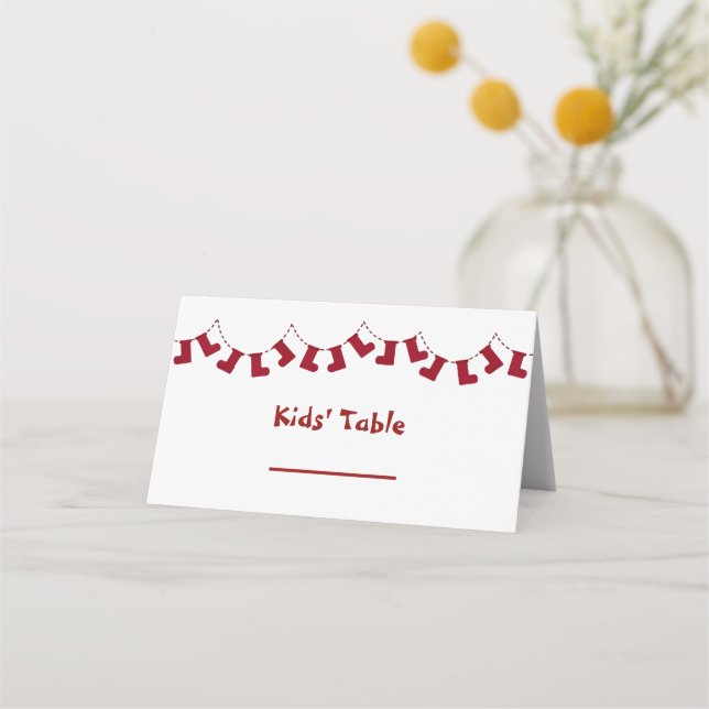 Navidades de mesa para niños colocan tarjetas (Anverso)