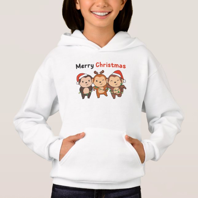 Navidades de monos Animales Monos Feliz Navidad (Anverso)