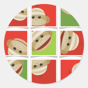 Navidades de monos mudos bloquean Pegatinas redond