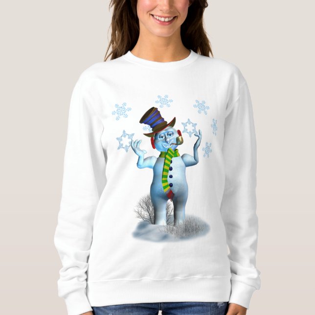 Navidades de mujeres sudaderas con Snowman (Anverso)