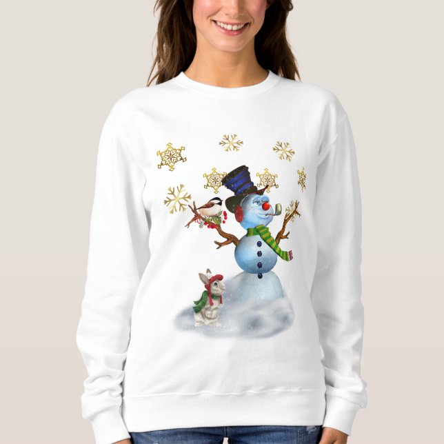 Navidades de mujeres sudaderas con Snowman (Anverso)