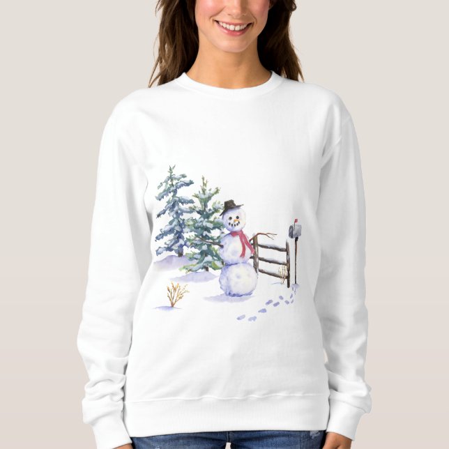 Navidades de mujeres sudaderas con Snowman (Anverso)