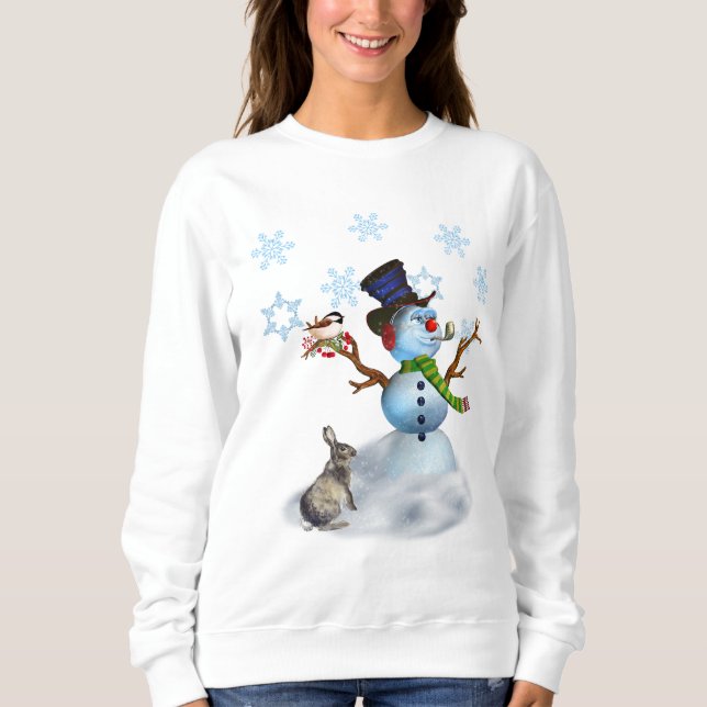 Navidades de mujeres sudaderas con Snowman (Anverso)