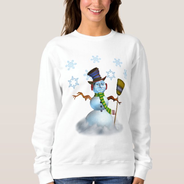 Navidades de mujeres sudaderas con Snowman (Anverso)