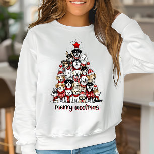Navidades de mujeres sudaderas Perro Mama Woofmas