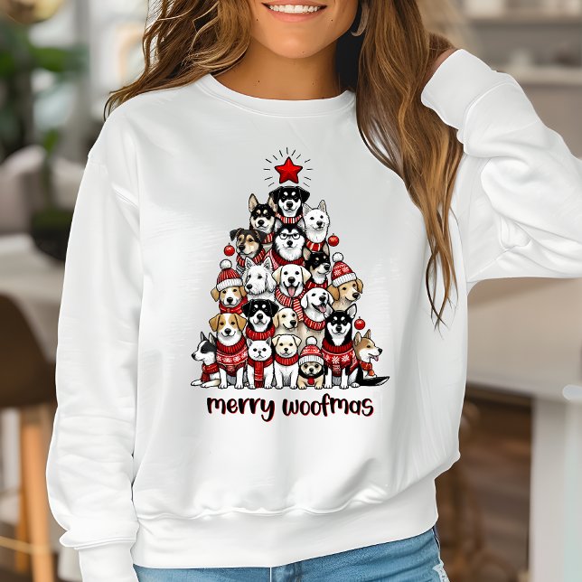 Navidades de mujeres sudaderas Perro Mama Woofmas (Subido por el creador)