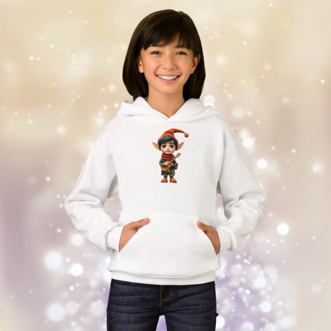 Navidades de música Elf Chica Hoodie (Subido por el creador)