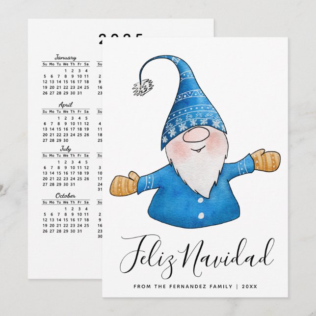 Navidades de Navidad del calendario Cute Gnome 202 (Anverso / Reverso)
