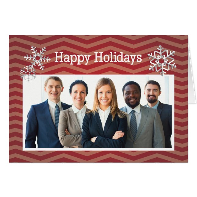 Navidades de negocios Personalizados Foto Chevron  (Anverso (Horizontal))