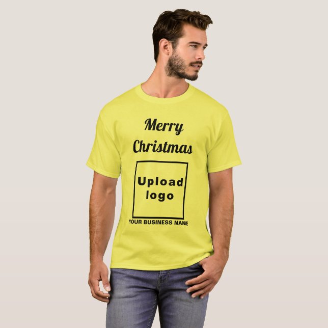 Navidades de negocios saludan a camiseta amarilla (Anverso completo)