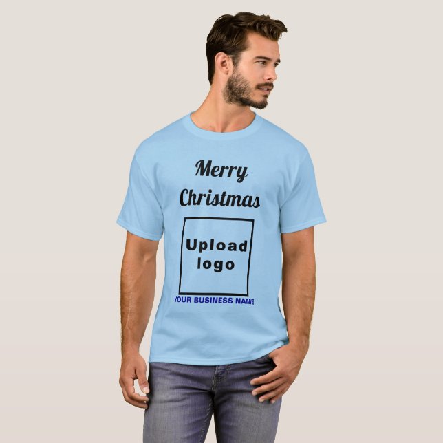 Navidades de negocios saludan a camiseta azul clar (Anverso completo)