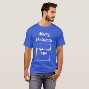 Navidades de negocios saludan a la camiseta azul r