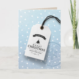 Navidades de negocios Tarjeta azul Etiqueta de nie