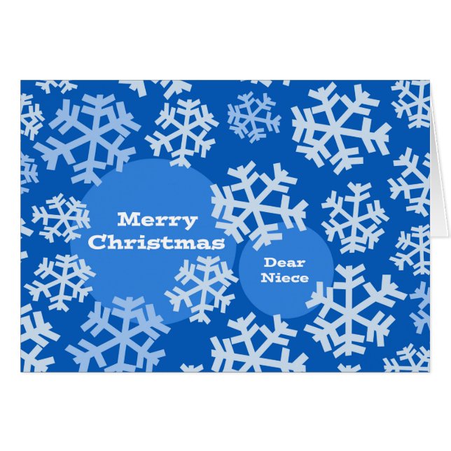 Navidades de Niece, Snowflakes Diseño Moderno (Anverso (Horizontal))