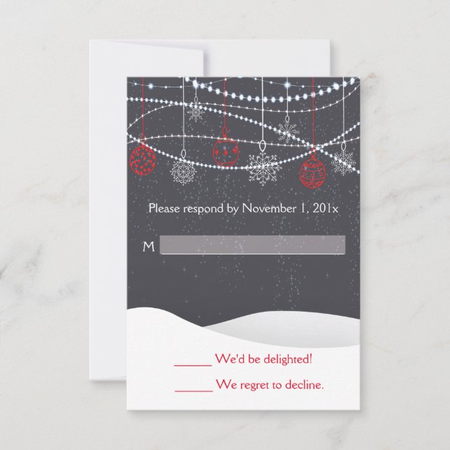 Navidades de nieve casan con tarjeta RSVP (Anverso)