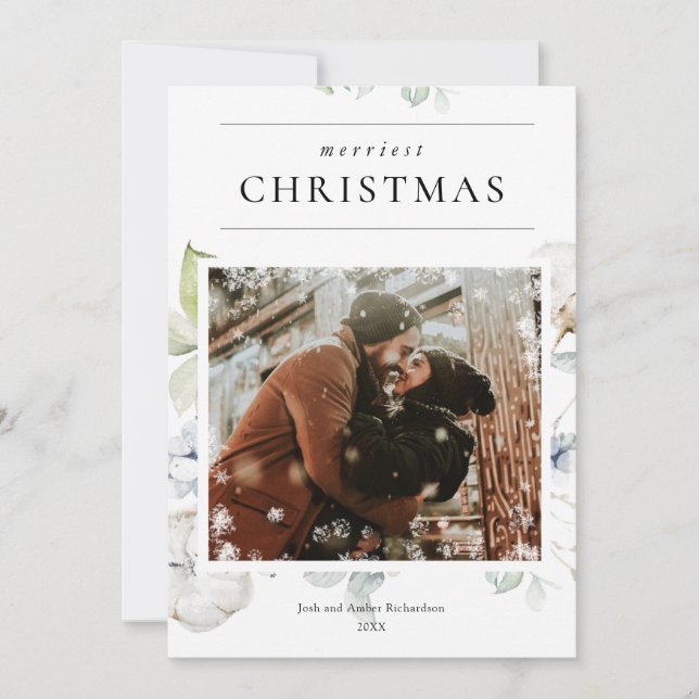 Navidades de nieve en invierno de color azul turqu (Anverso)