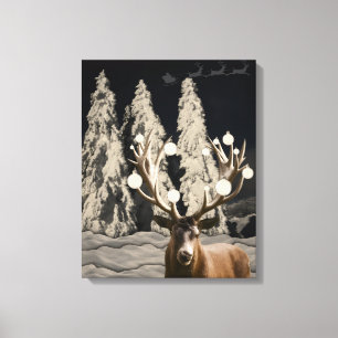 Navidades de nieve para renos majestuosos arte en 