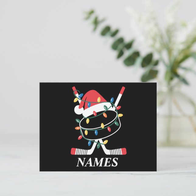 Navidades de nombres personalizados Hockey Navidad (Anverso de pie)