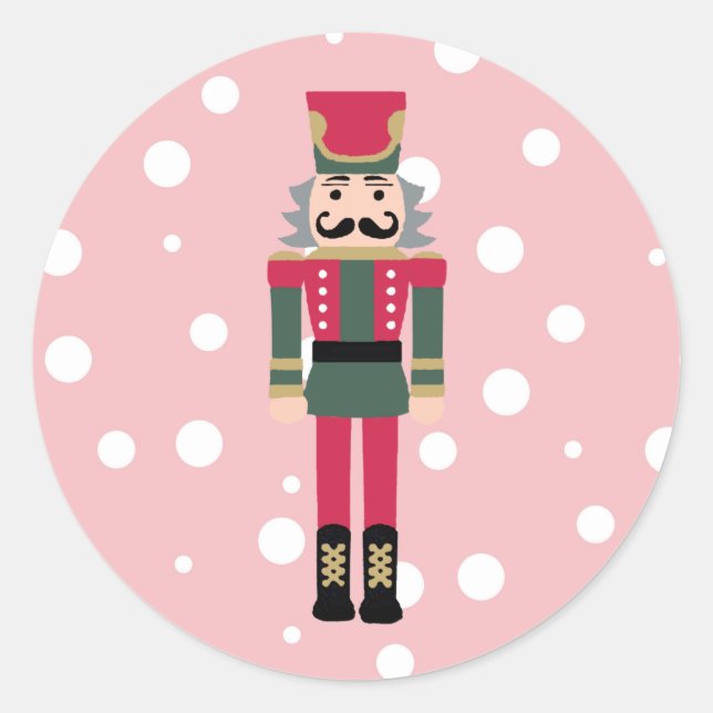Navidades de Nutcracker diseñan Pegatina redondo c (Anverso)
