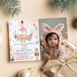 Navidades de Nutcracker Invitación a foto de cumpl