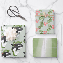 Navidades de Orca envolver papel plano conjunto de