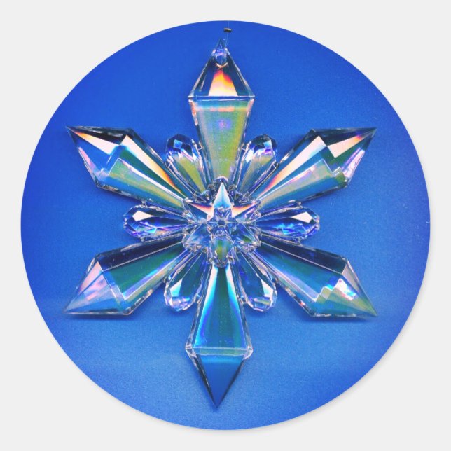 Navidades de ornamentos de copo de nieve Pegatina  (Anverso)