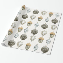 Navidades de ornamentos de oro envolver papel