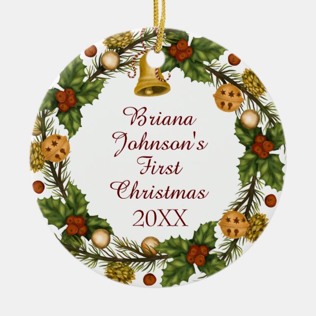 Navidades de ornamentos fotográficos escribieron e (Frente)