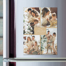 Navidades de oro 4 tarjetas magnéticas de Collage 