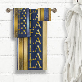 Navidades de oro azul Fa La La Pattern#27 ID1009