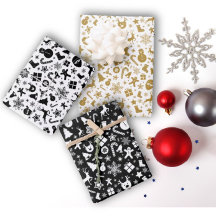 Navidades de oro blanco negro conjunto de hojas de