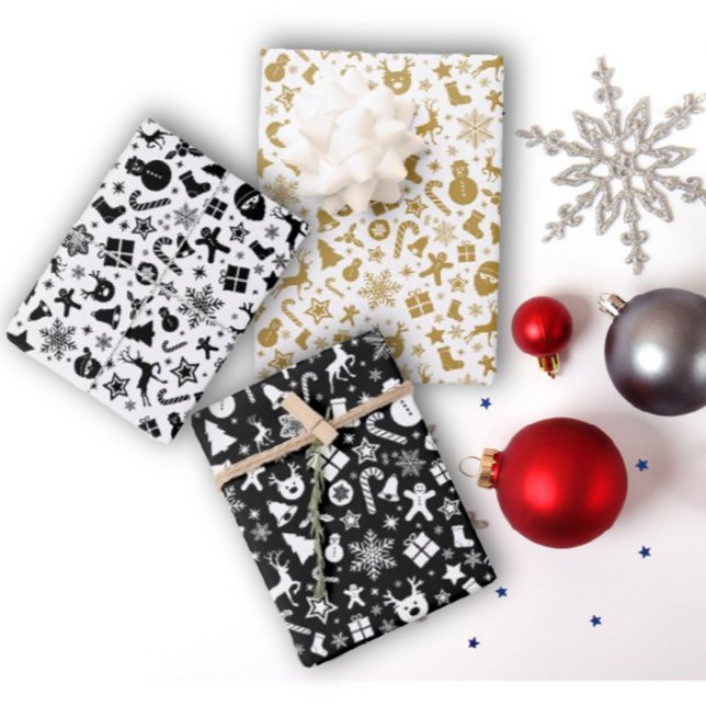 Navidades de oro blanco negro conjunto de hojas de (Subido por el creador)