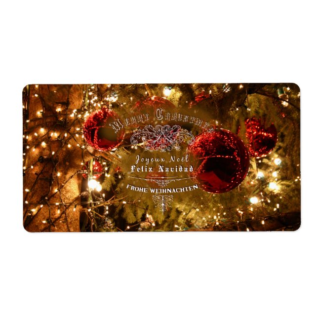 Navidades de oro de lujo - Etiqueta (Frente)