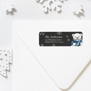 Navidades de oso personalizados devuelven etiqueta