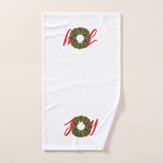 Navidades de Paisley Navidades Wreath JOY (Toalla de mano)