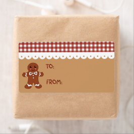 Navidades de pan de jengibre Etiqueta de regalo de