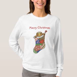 Navidades de pan de jengibre levantando camiseta