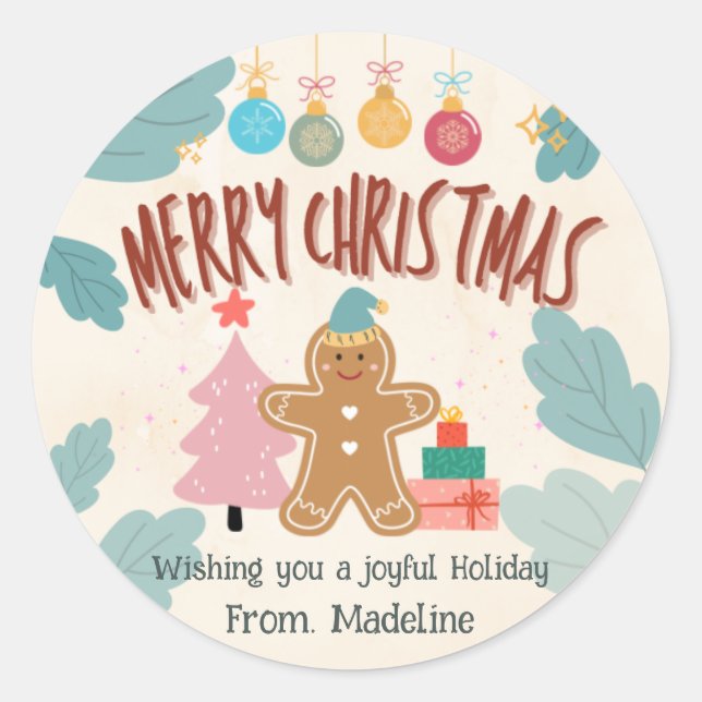Navidades de pan de jengibre, Pegatinas vacacional (Anverso)