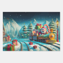 Navidades de papel de envolvimiento de Santa North