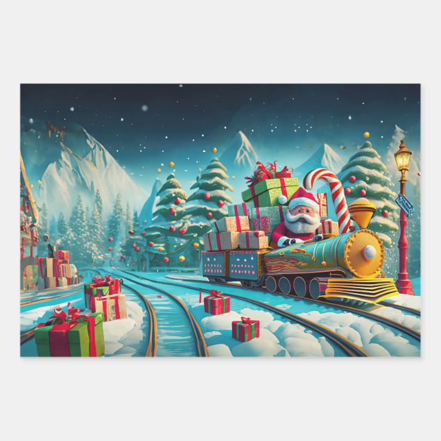 Navidades de papel de envolvimiento de Santa North (Anverso)