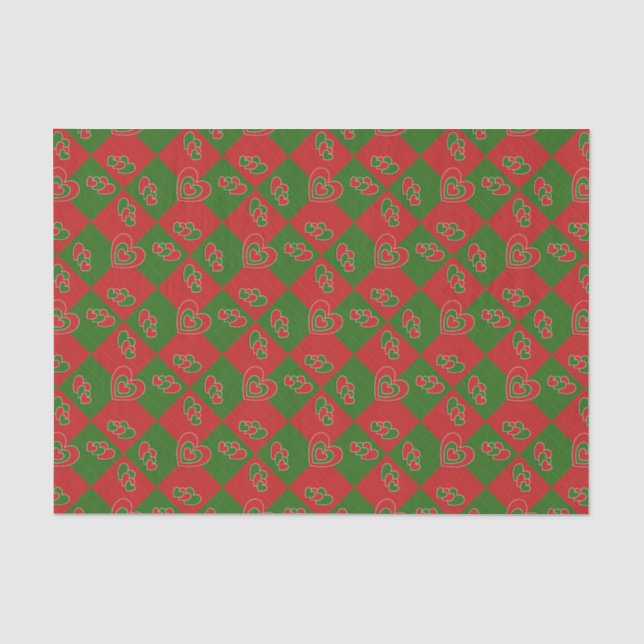 Navidades de papel de tejidos de corazón (Anverso)