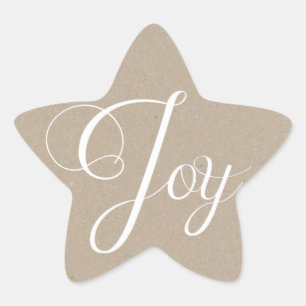 Navidades de papel Kraft Joy Holiday Pegatinas