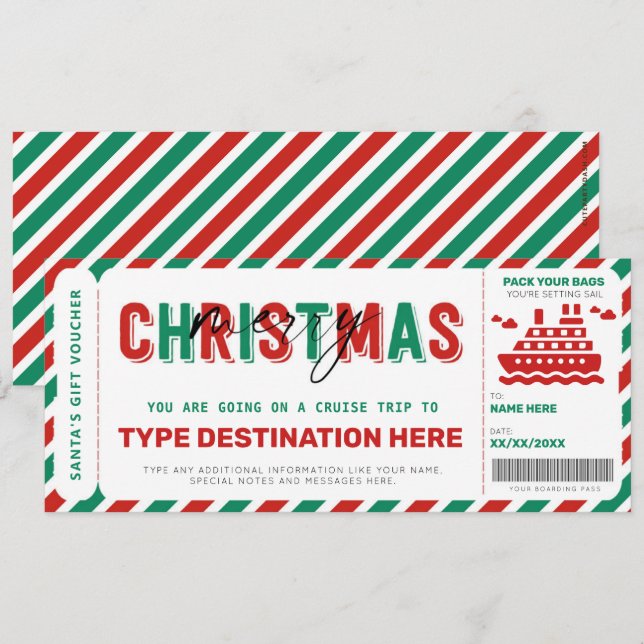 Navidades de pases de crucero  de pases de pasaje (Anverso / Reverso)