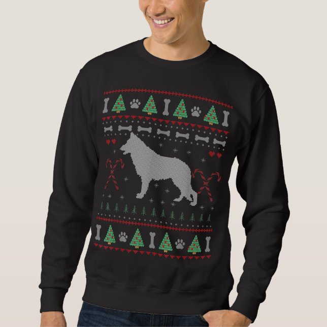 Navidades de pastores alemanes Ugly Sweater Funny  (Anverso)