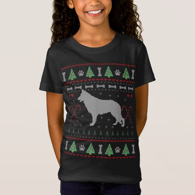 Navidades de pastores alemanes Ugly Sweater Funny  (Anverso)